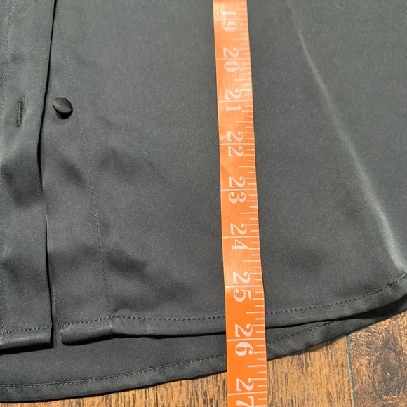 Jason Wu Black Satin Button Up Blouse With Rhinestones size S - Picture 9 of 10